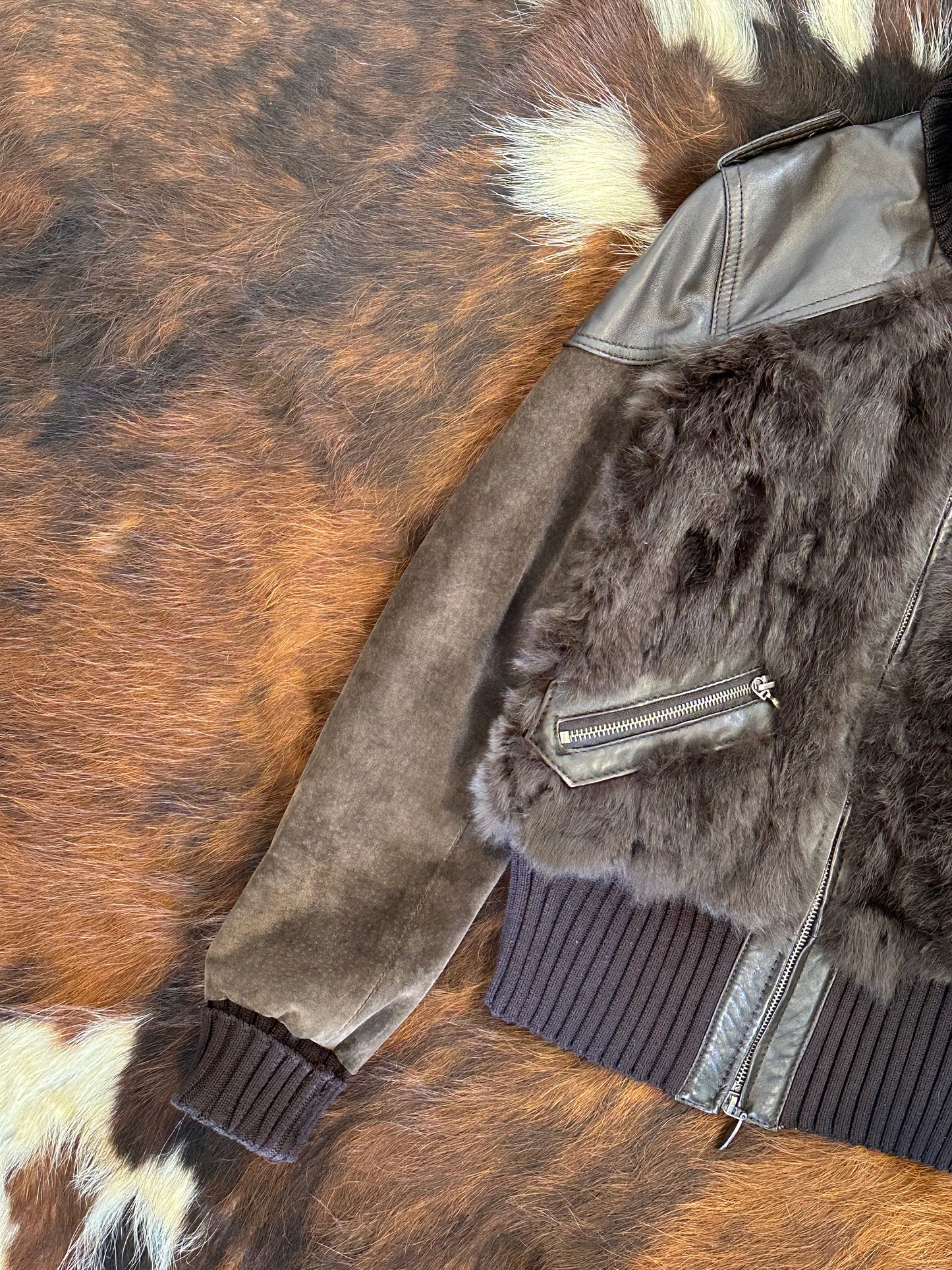 Giacca di pelle aviatore con pelliccia
