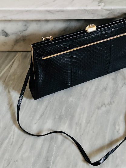 CLUTCH - 80s structured exotic leather bag