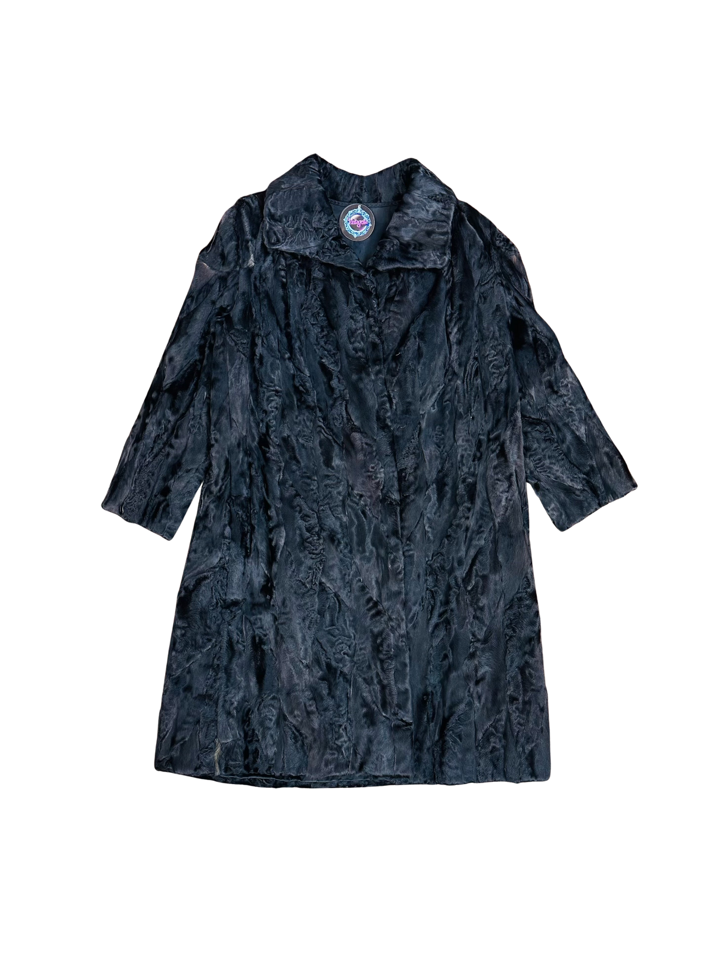 Cappotto Vintage in Astrakan Nero