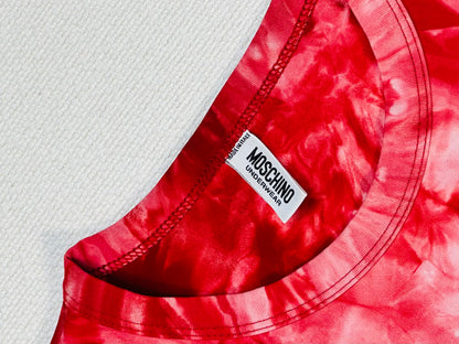 MOSCHINO - T-shirt Tie-Dye Rosso Fragola