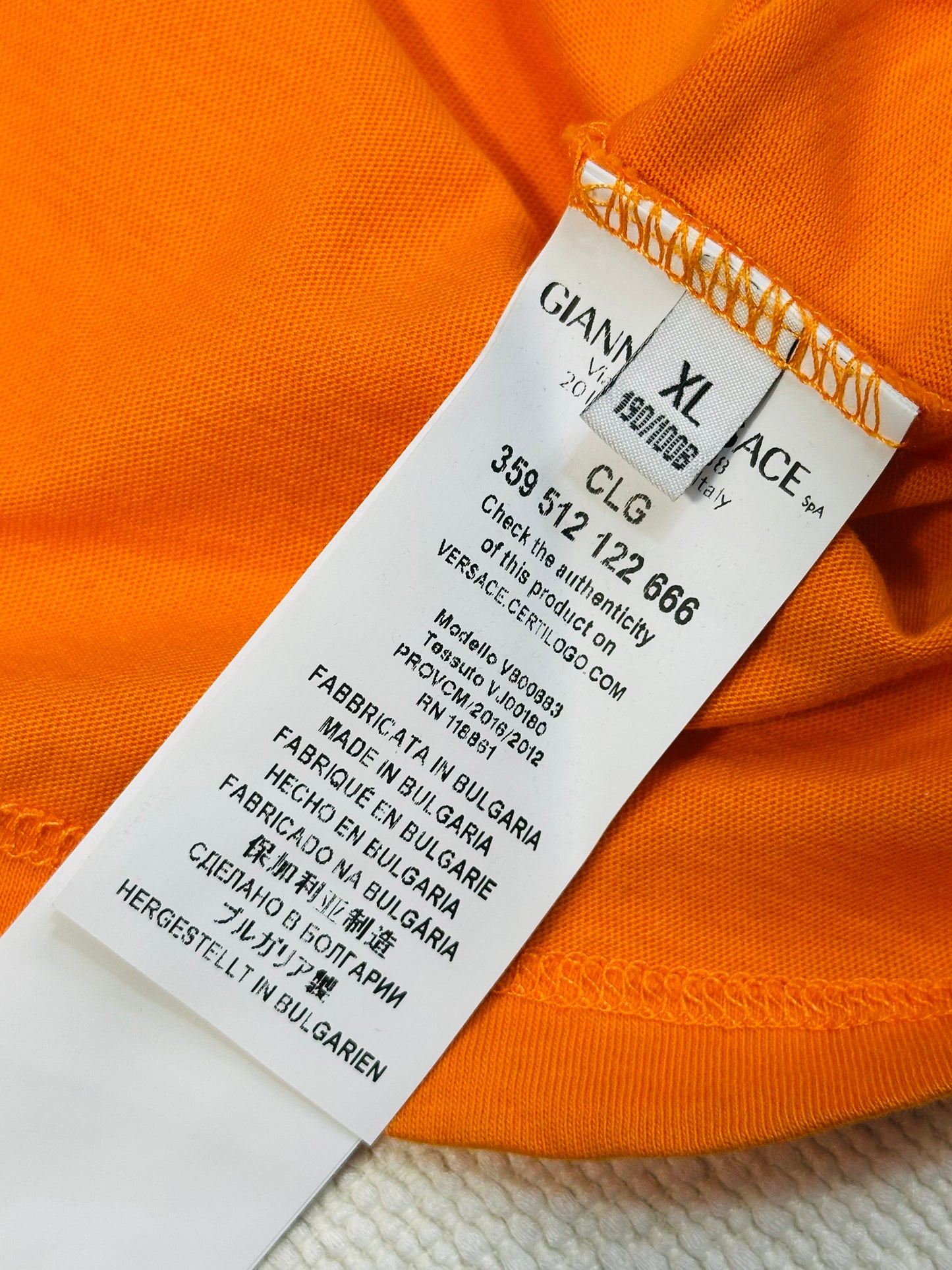 VERSACE COLLECTION  – TShirt Testa di Medusa Ricamata Arancione