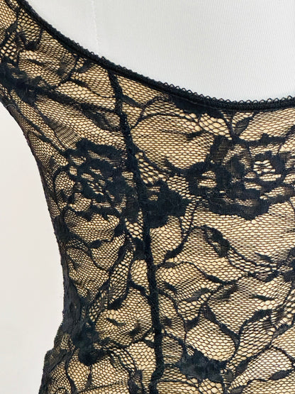 Top vintage y2k in pizzo con lacci frontali