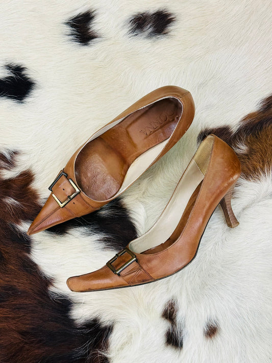 Décolleté vintage in pelle con fibbia bronzo – DONNA Made in Italy | Taglia 38
