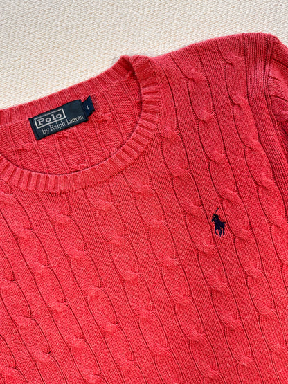 POLO RALPH LAUREN - Pullover rosa fragola 🍓 con trecce