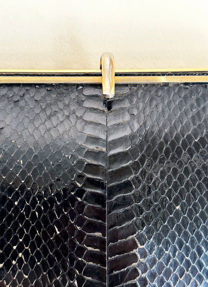 CLUTCH - 80s structured exotic leather bag