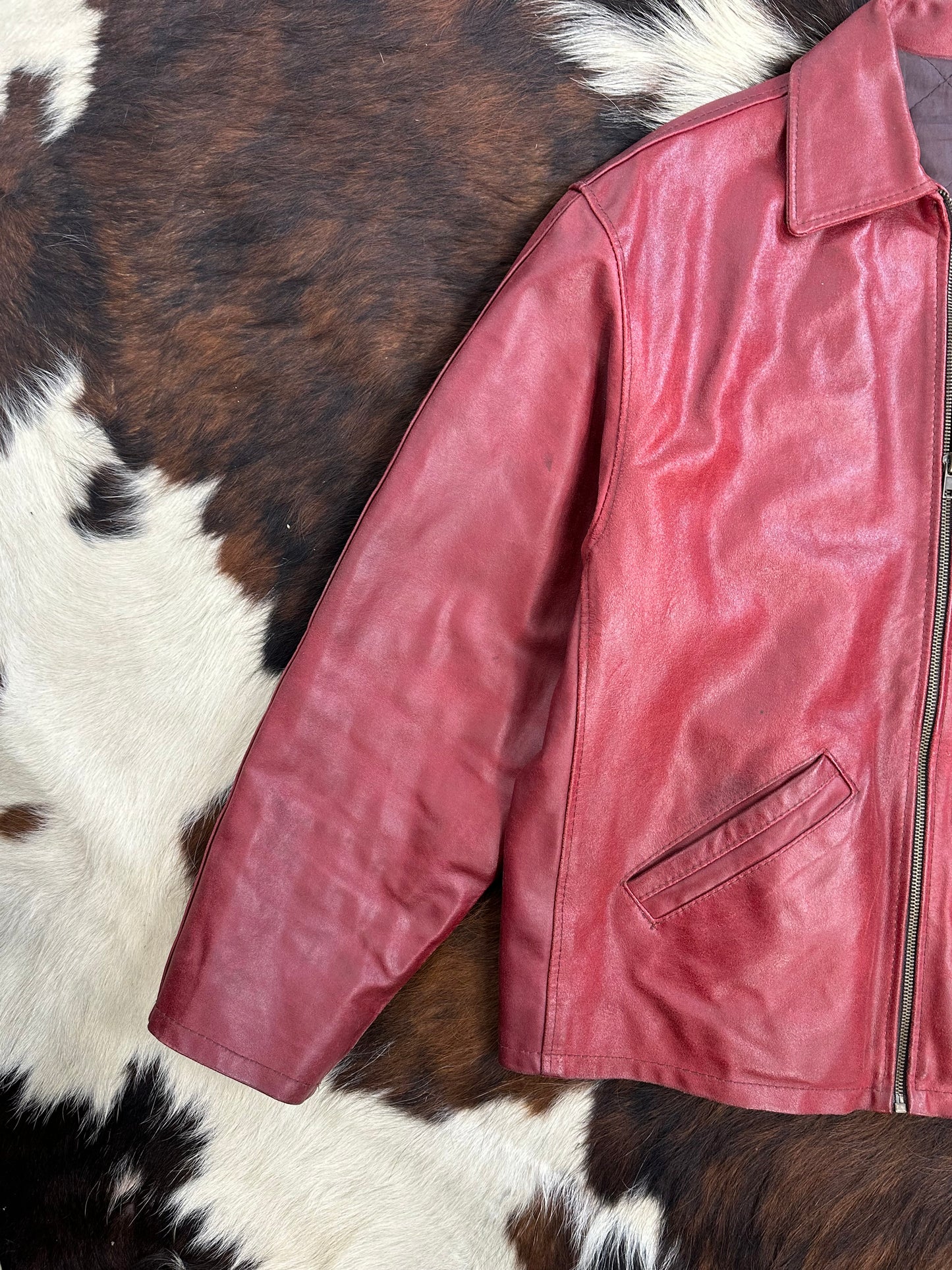 Giacca in pelle borgogna