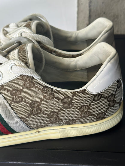 GUCCI - Sneakers GG Monogram Tela & Pelle – Vintage Originali con Box | Tg 38