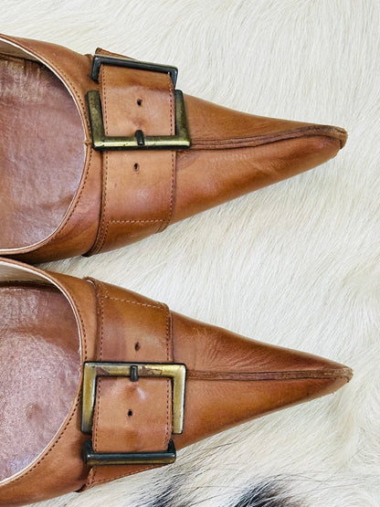 Décolleté vintage in pelle con fibbia bronzo – DONNA Made in Italy | Taglia 38