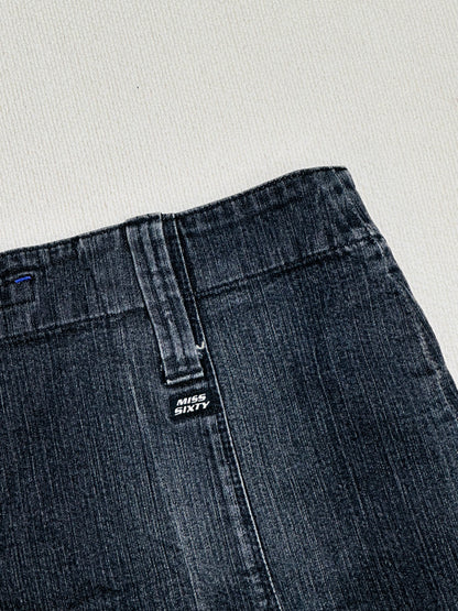 Mini Gonna a Pieghe in Denim Nero Vintage – Miss Sixty Y2K | Made in Italy