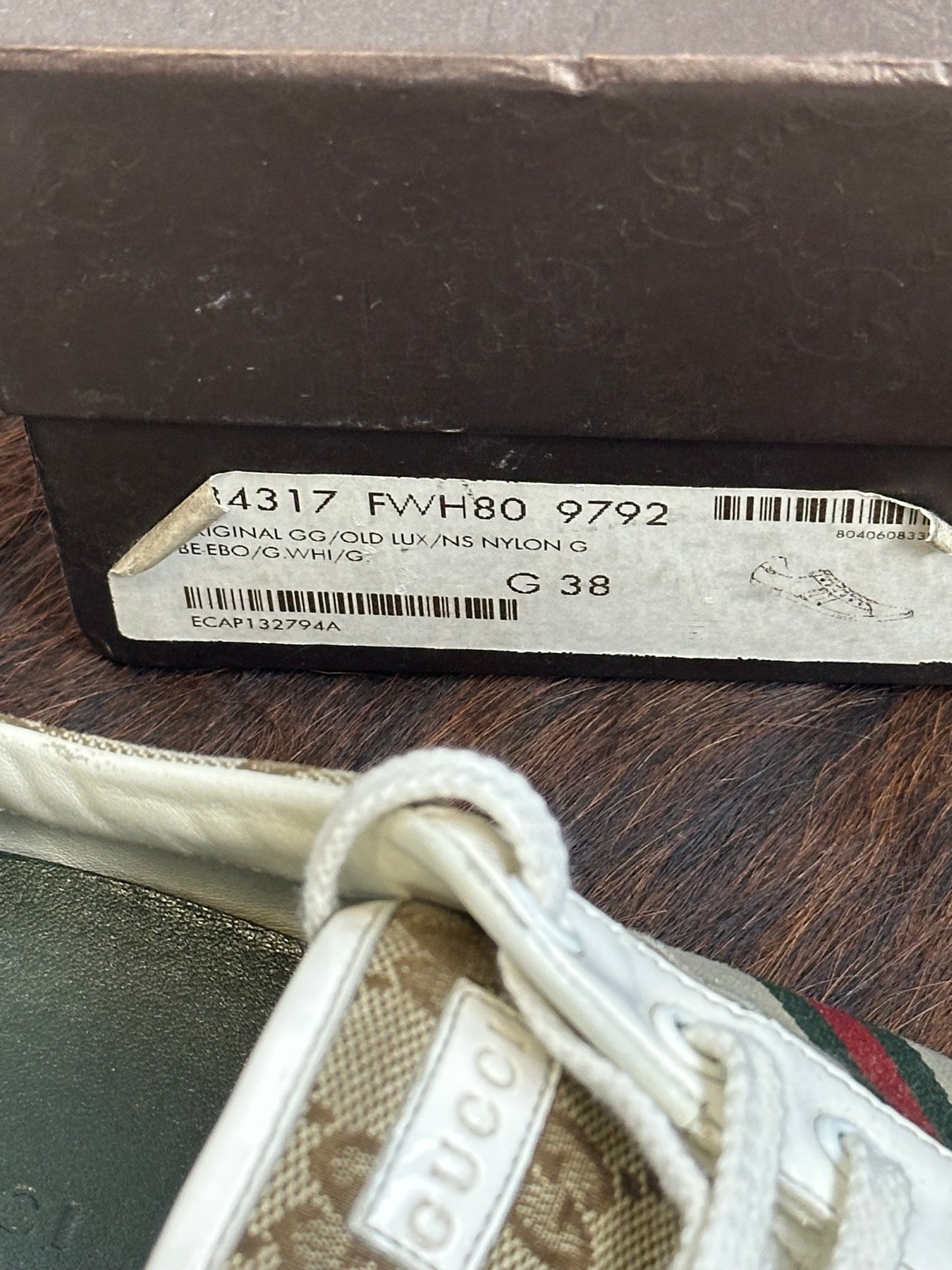 GUCCI - Sneakers GG Monogram Tela & Pelle – Vintage Originali con Box | Tg 38