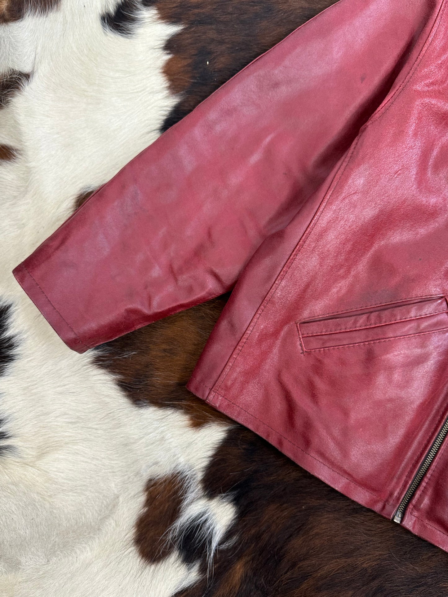 Giacca in pelle borgogna