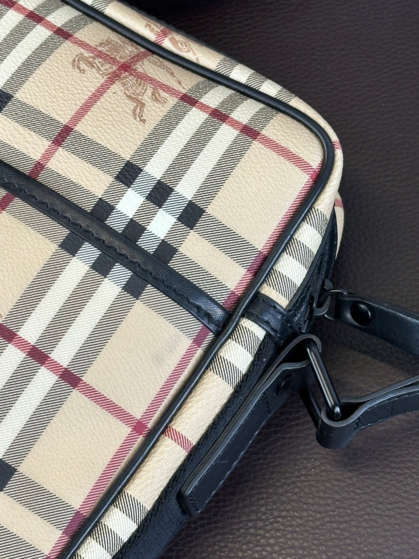 BURBERRY - Borsa Check Vintage Messenger | Canvas Beige e Nero