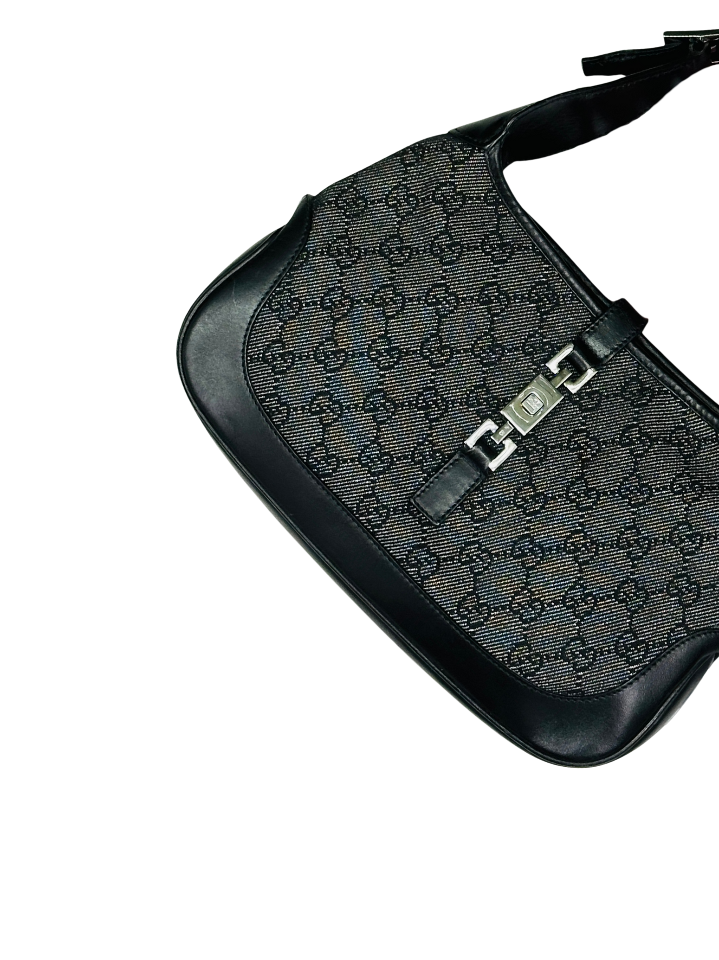 GUCCI - Jackie Mini Monogram GG Canvas Nero e Pelle Liscia