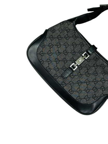 GUCCI - Jackie Mini Monogram GG Canvas Nero e Pelle Liscia