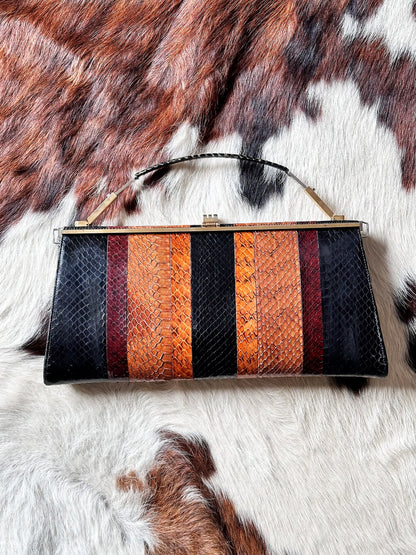 CLUTCH - 80s structured exotic leather bag