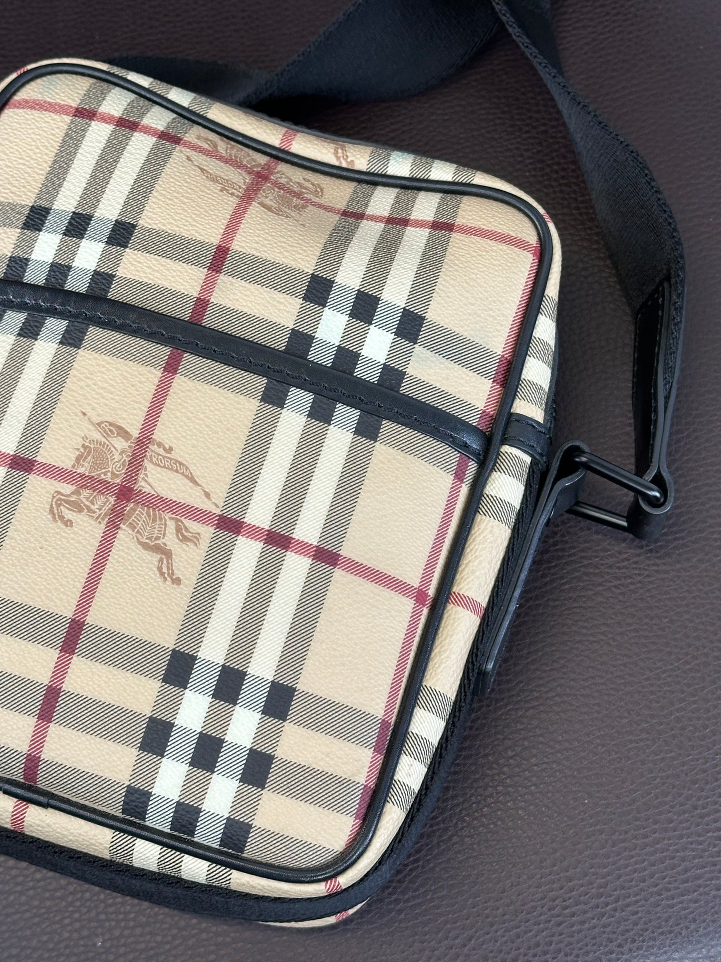 BURBERRY - Borsa Check Vintage Messenger | Canvas Beige e Nero