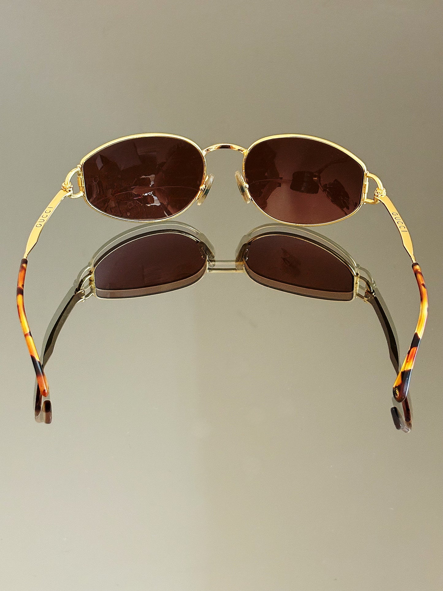 GUCCI - Occhiali da sole vintage GG 2800/S dorati con lenti marroni e dettagli tartarugati