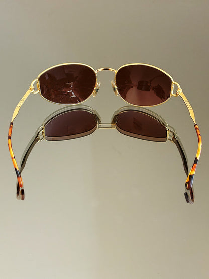 GUCCI - Occhiali da sole vintage GG 2800/S dorati con lenti marroni e dettagli tartarugati