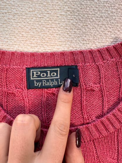 POLO RALPH LAUREN - Pullover rosa fragola 🍓 con trecce