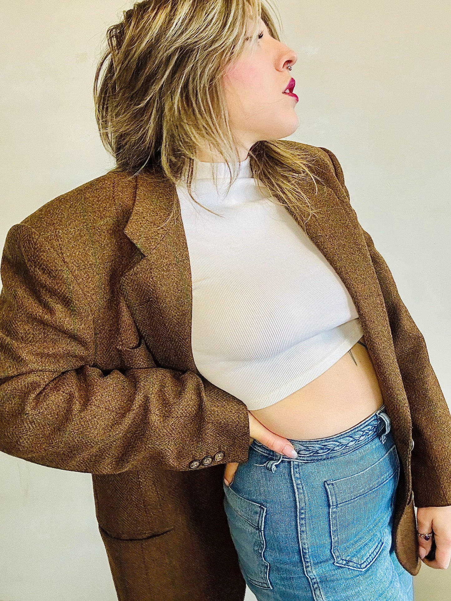 Blazer in pura lana Tartan