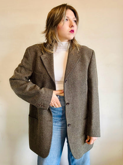 Blazer in pura lana vergine cachi
