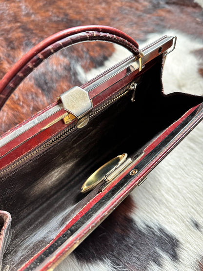 CLUTCH - 80s structured exotic leather bag