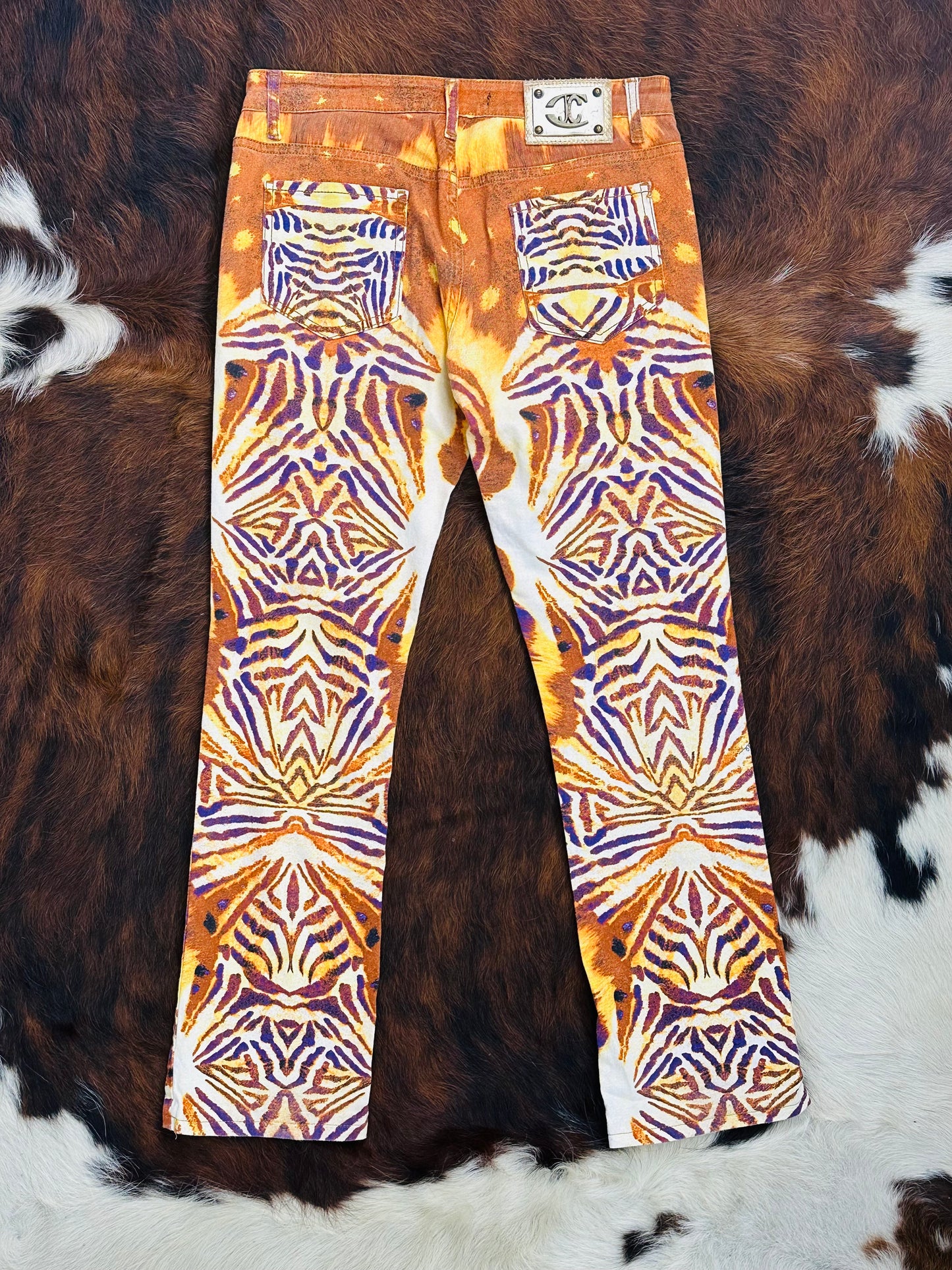 JUST CAVALLI - Pantaloni Animalier Psichedelico 🦓Archivio Anni 2000