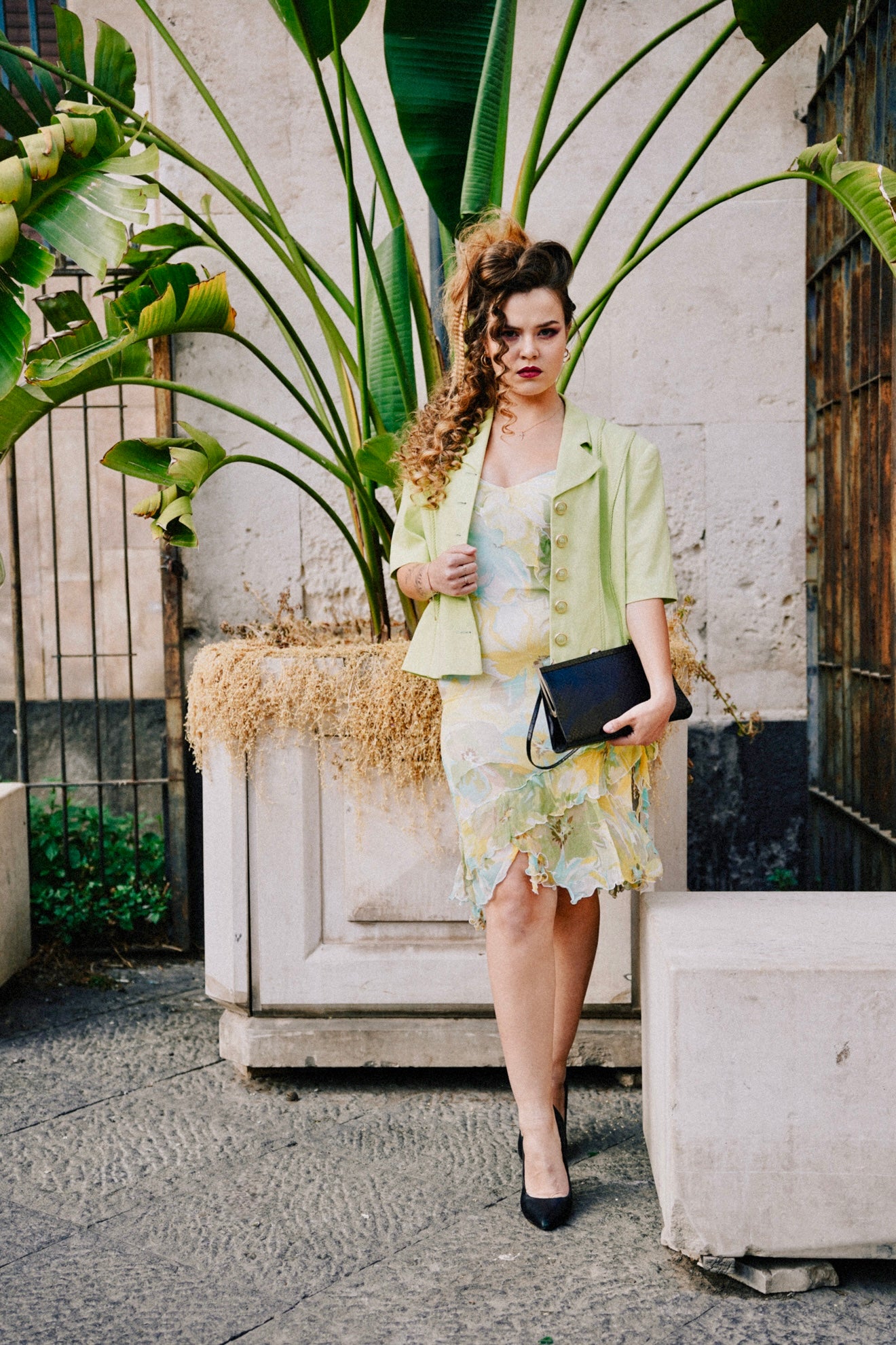 CLUTCH - 80s structured exotic leather bag
