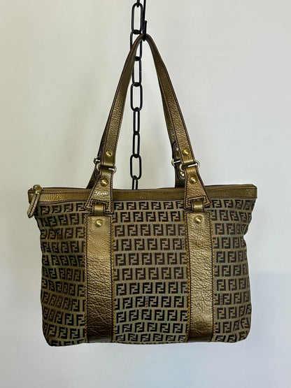 FENDI - Shopper Zucca Canvas & Leather