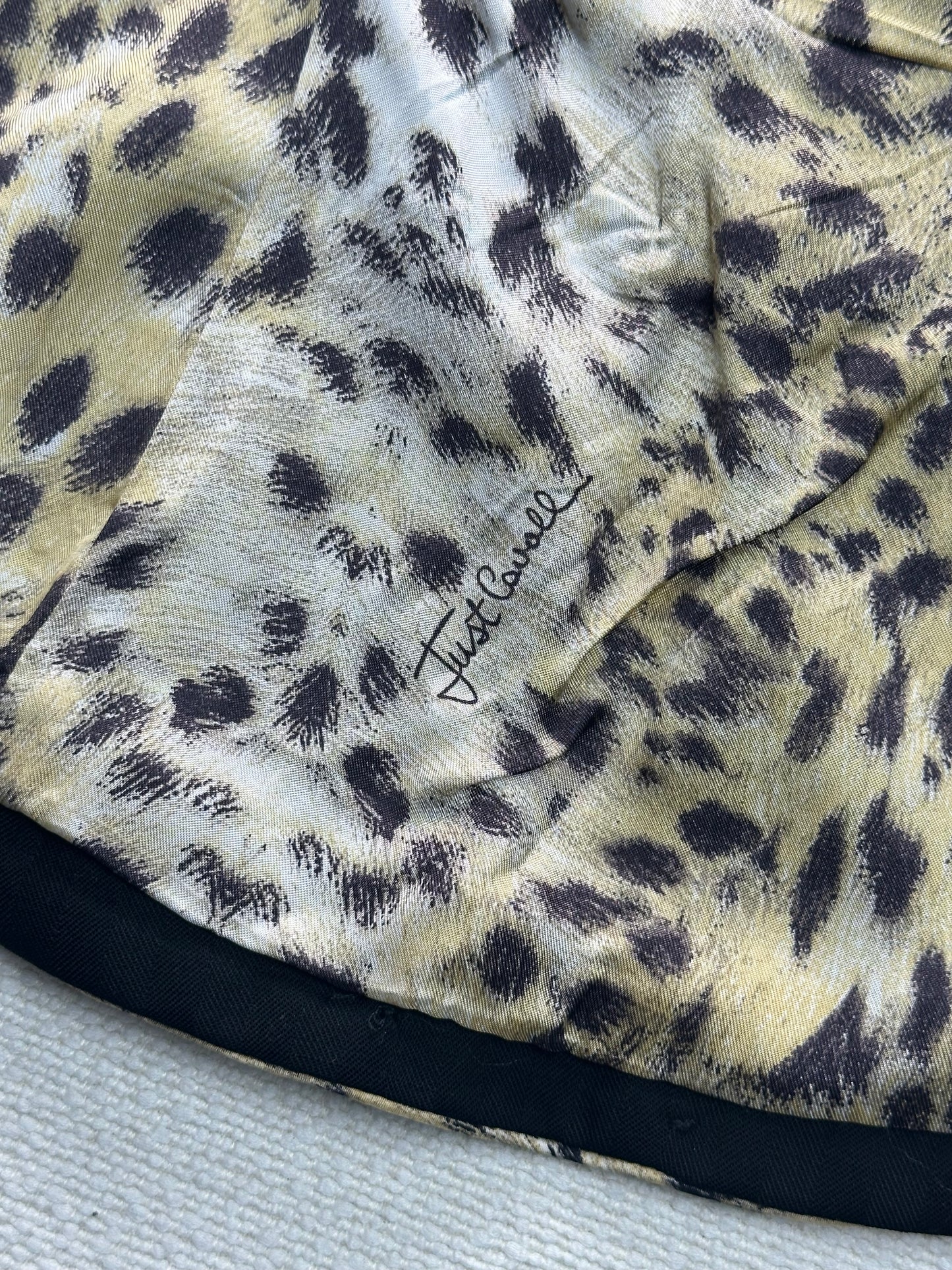 JUST CAVALLI - Blazer nero dettagli animalier e profili a contrasto