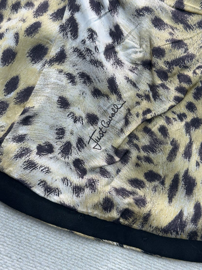 JUST CAVALLI - Blazer nero dettagli animalier e profili a contrasto