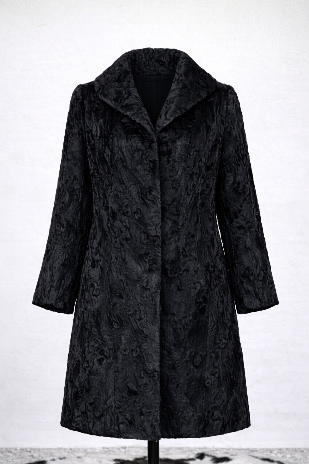 Cappotto Vintage in Astrakan Nero