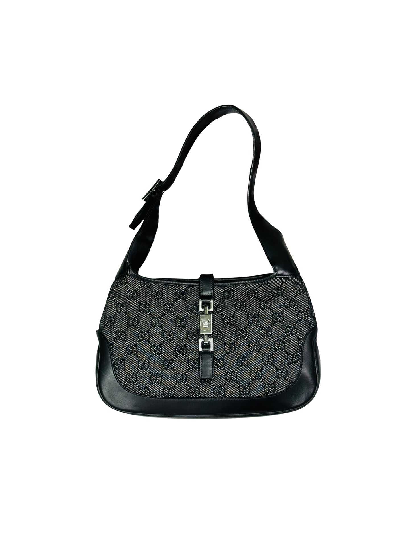 GUCCI - Jackie Mini Monogram GG Canvas Nero e Pelle Liscia