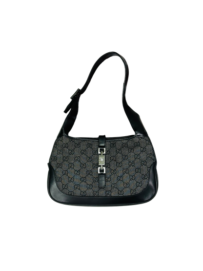 GUCCI - Jackie Mini Monogram GG Canvas Nero e Pelle Liscia
