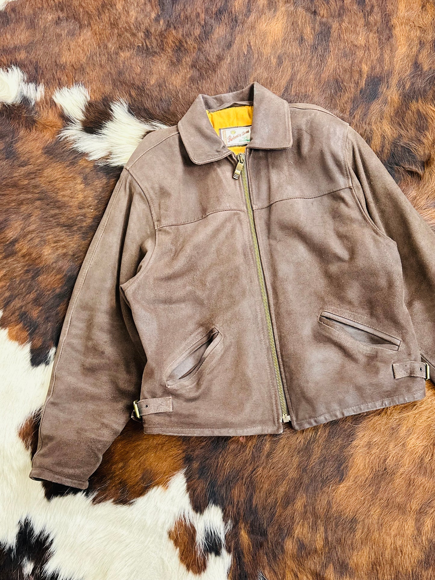 Giacca di pelle marrone Classic fit