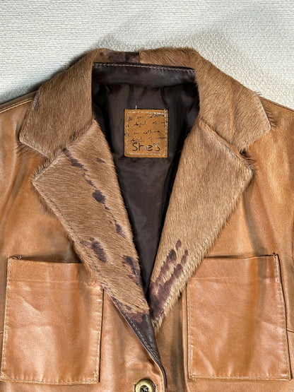 Giacca in pelle e cavallino