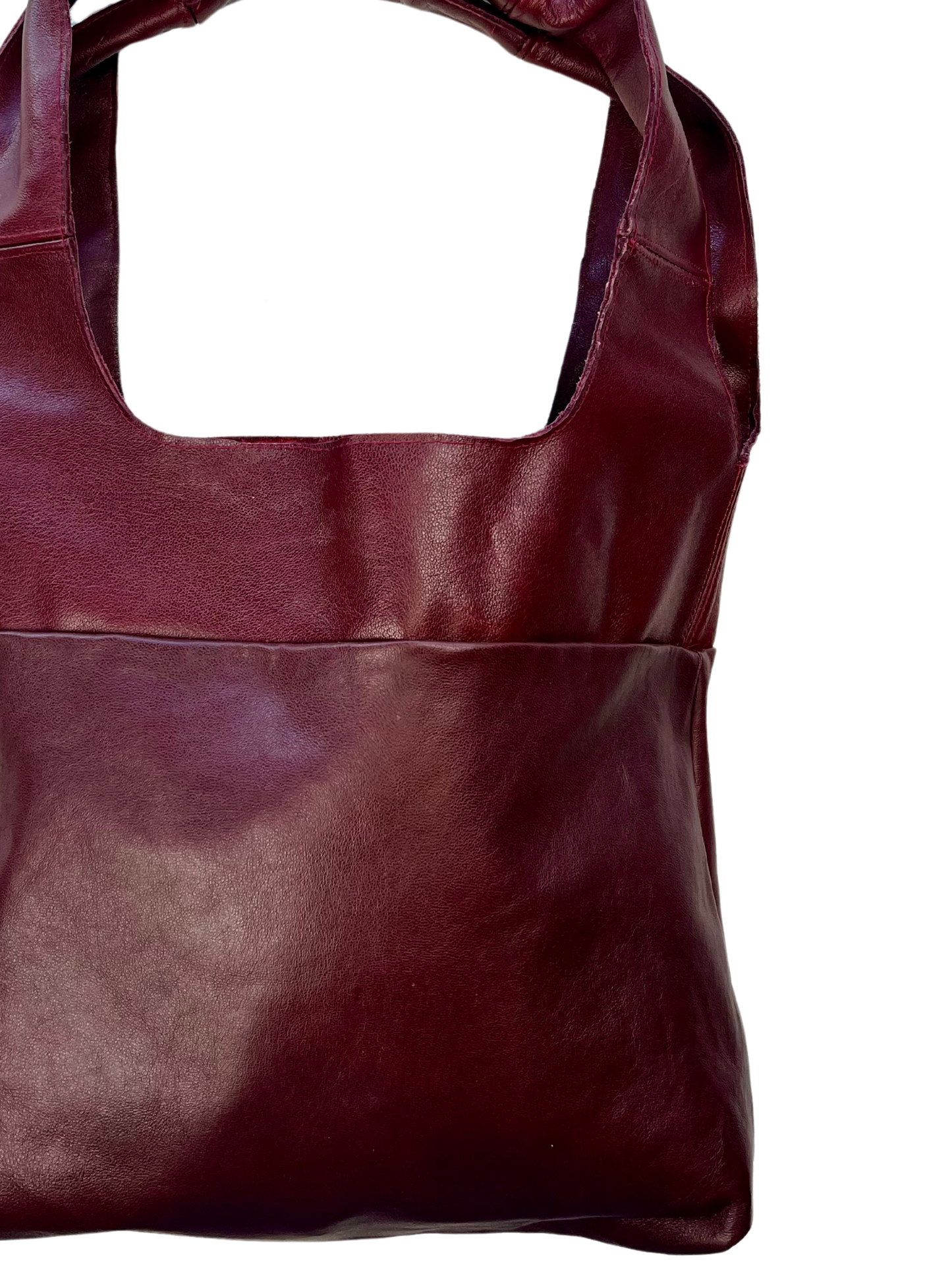 Borsa a spalla vera pelle Borgogna 🍒