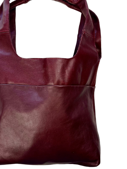 Borsa a spalla vera pelle Borgogna 🍒