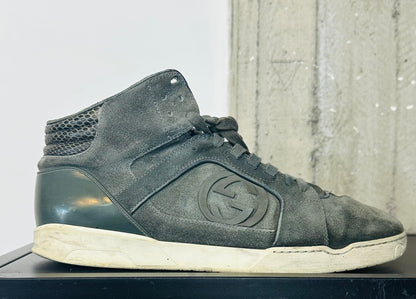 GUCCI - Sneakers High-Top in Pelle Scamosciata – Logo GG Laterale | Tg 42