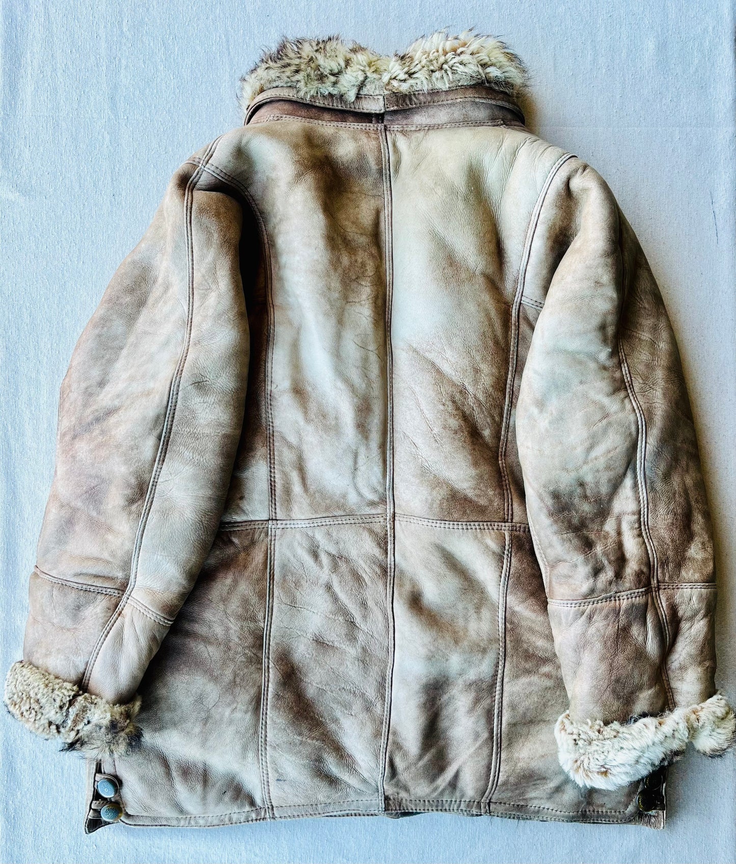 Montone original shearling beige marmorizzato