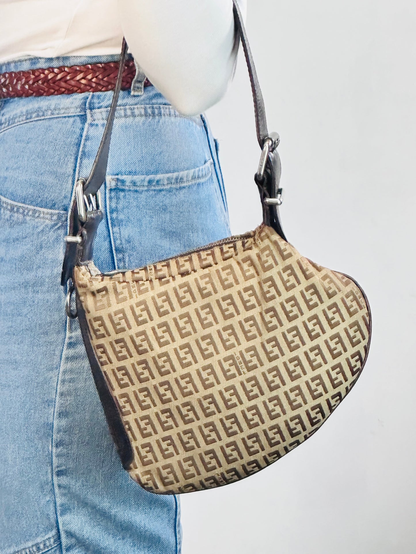 FENDI - Oyster Medium Monogram Zucca Canvas – Iconic Y2K