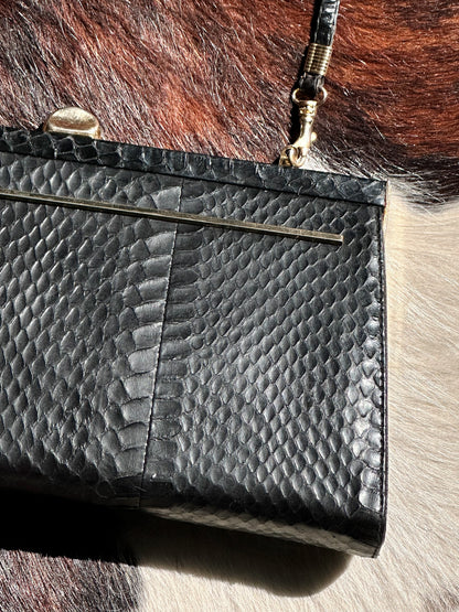 CLUTCH - 80s structured exotic leather bag