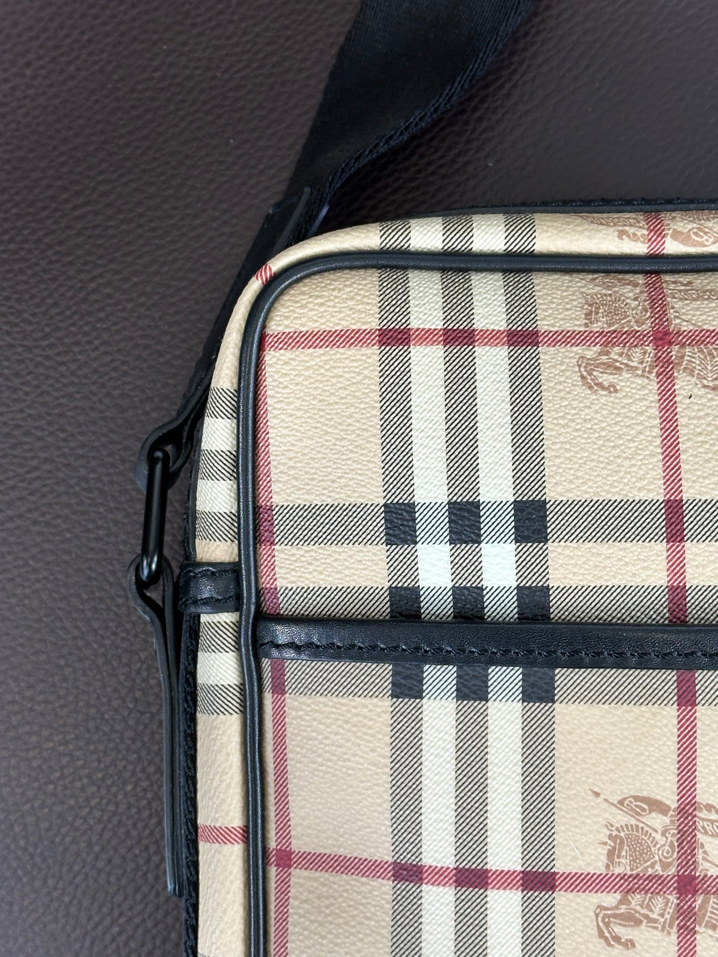 BURBERRY - Borsa Check Vintage Messenger | Canvas Beige e Nero