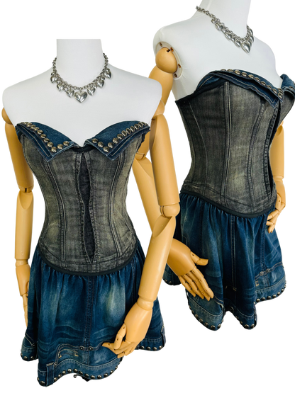 GUESS - Abito corsetto anni 2000 in Denim