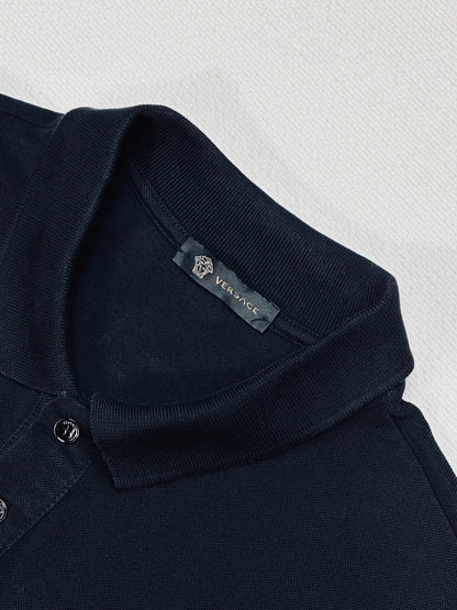 VERSACE – Polo color nero con Medusa Embroidery Edition | M