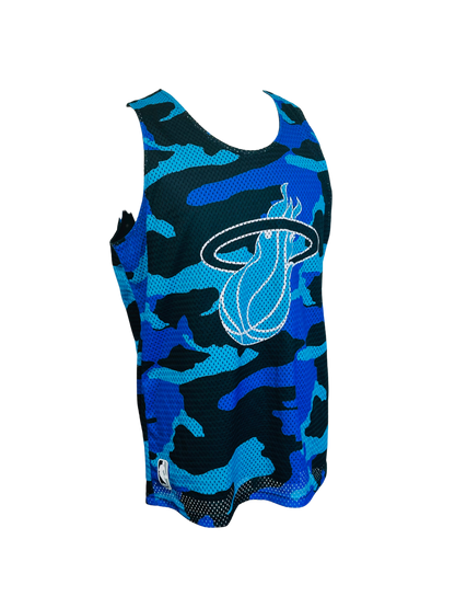 ADIDAS x NBA – Miami Heat Jersey Camouflage Blue Edition 🔹