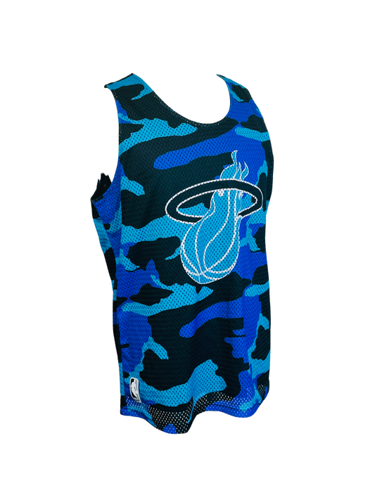 ADIDAS x NBA – Miami Heat Jersey Camouflage Blue Edition 🔹