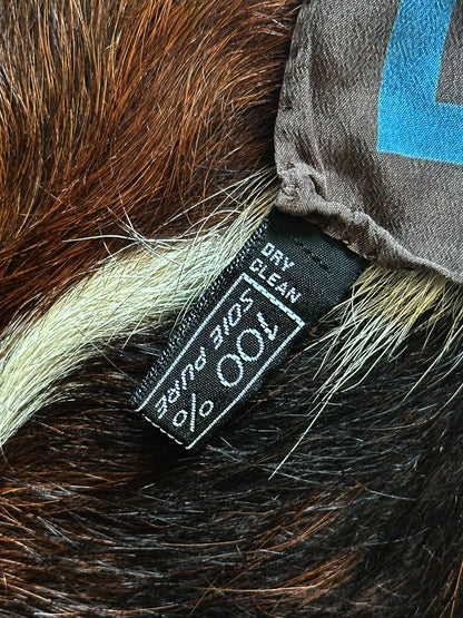 VALENTINO - Foulard Vintage 100% Seta | Motivo Floreale Lavanda e Papaveri Azzurri