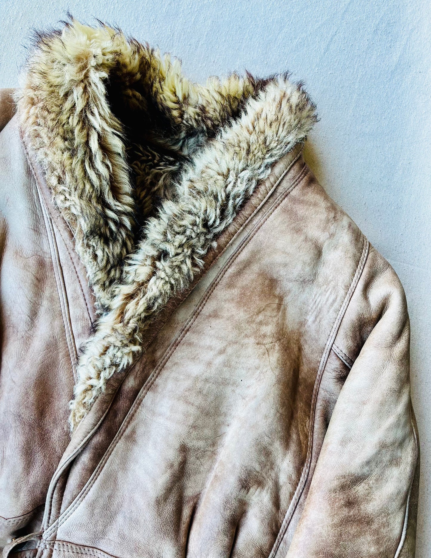 Montone original shearling beige marmorizzato
