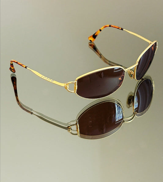 GUCCI - Occhiali da sole vintage GG 2800/S dorati con lenti marroni e dettagli tartarugati